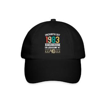 Legendär seit 40 Jahren 40. Geburtstag Vintag - Baseballkappe - Schwarz/Schwarz - Vorne