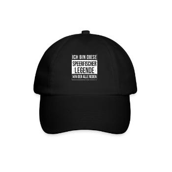 Speerfischen Spearfishing geborene Legende - Baseballkappe - Schwarz/Schwarz - Vorne