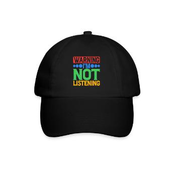 Avertissement Je n’écoute pas 31 - Casquette classique - noir/noir - Devant