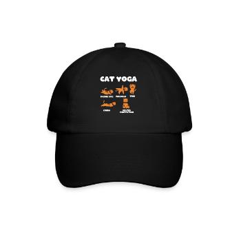 Katzen Yoga - Baseballkappe - Schwarz/Schwarz - Vorne