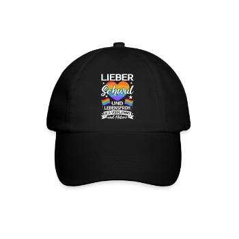 LGBTQ Lieber Schwul und Lebensfroh Gay Pride Month - Baseballkappe - Schwarz/Schwarz - Vorne