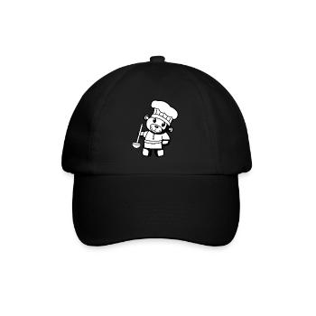Hobbykoch Kochkunst Teddybär Koch Suppenkelle Bär - Baseballkappe - Schwarz/Schwarz - Vorne