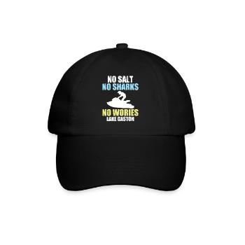 Kein Salz Kein Haie Kein Sorgen Lake Gaston - Baseballkappe - Schwarz/Schwarz - Vorne