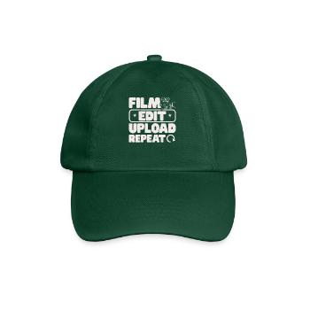 Filmbearbeitung Upload Repeat Content Creator Vlogger - Baseballkappe - Flaschengrün - Vorne