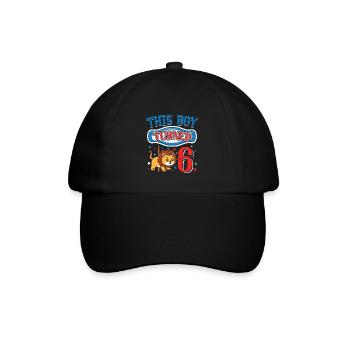 Carousel Birthday Party Lion Ce garçon a eu 6 ans - Casquette classique - noir/noir - Devant