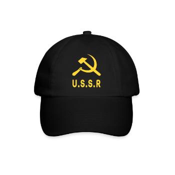 USSR Soviet Union coat of arms with hammer sickle - Baseball Cap - black/black - Front