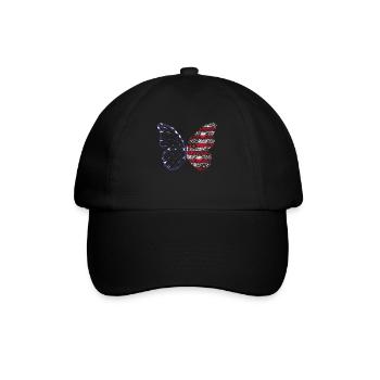 Papillon floral 4 juillet Jour de l’indépendance - Casquette classique - noir/noir - Devant