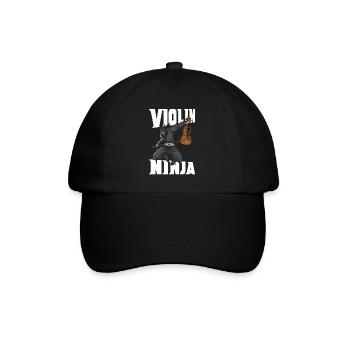 Violin Violinist Ninja Violin - Baseballkappe - Schwarz/Schwarz - Vorne