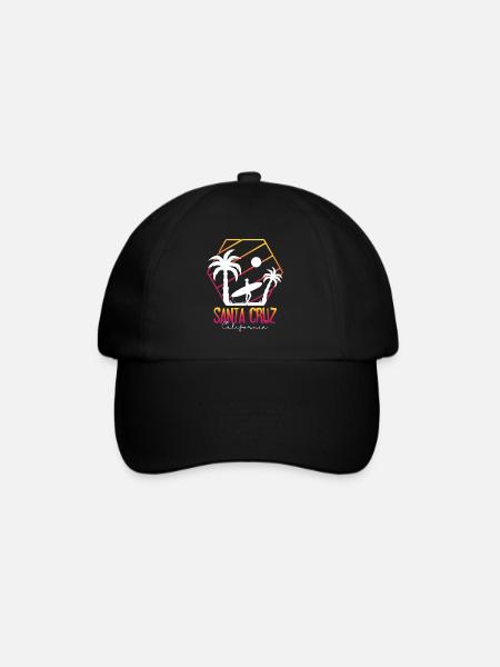 Santa Cruz California Summer Sun Palms Beach - Baseball Cap - black/black