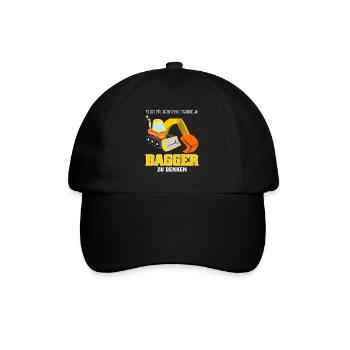 Bagger lustig Baustelle Baggerfahrer - Baseballkappe - Schwarz/Schwarz - Vorne