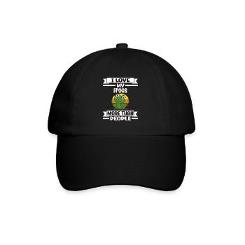 Grenouille J’aime mes grenouilles plus que les gens - Casquette classique - noir/noir - Devant