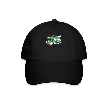 Camper Geschenkidee Camping - Baseballkappe - Schwarz/Schwarz - Vorne