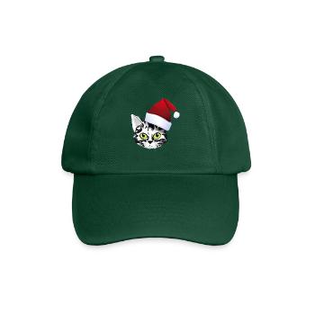 katze xmas weihnachten santa cat niedlich cute lol - Baseballkappe - Flaschengrün - Vorne