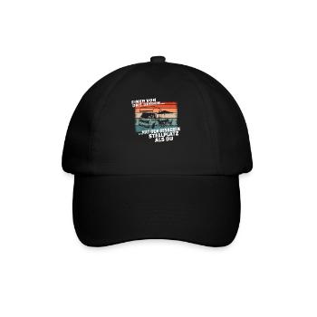 Camper Geschenkidee Camping - Baseballkappe - Schwarz/Schwarz - Vorne