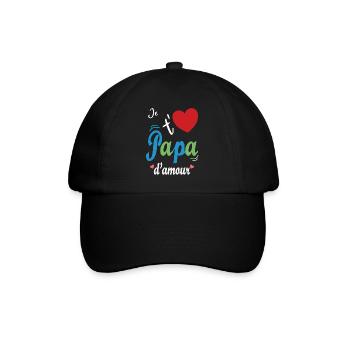 je t'aime papa d'amour pour Fête Des Pères - Casquette classique - noir/noir - Devant