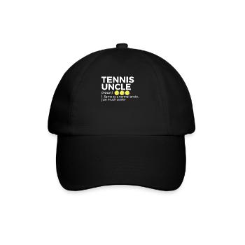 Tennis Geschenk - Baseballkappe - Schwarz/Schwarz - Vorne