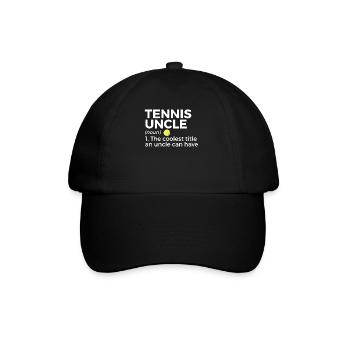 Tennis Geschenk - Baseballkappe - Schwarz/Schwarz - Vorne