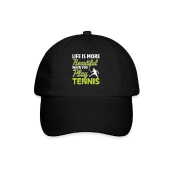 La vie est meilleure quand vous jouez au tennis - Casquette classique - noir/noir - Devant