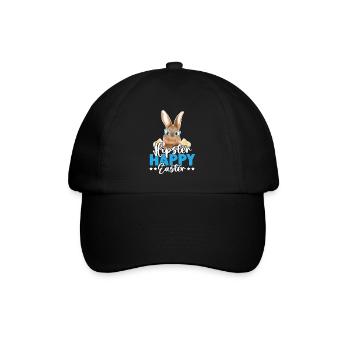 Hipster Happy Easter - Baseballkappe - Schwarz/Schwarz - Vorne