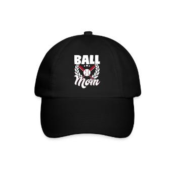 Ball Mom Baseball Softball Mutter Muttertag - Baseballkappe - Schwarz/Schwarz - Vorne