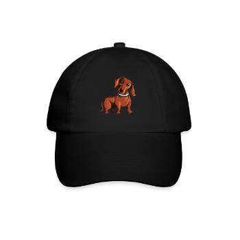 Dackelfan Hunderasse Dackel Besitzer Hundezüchter - Baseballkappe - Schwarz/Schwarz - Vorne