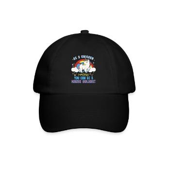 Marine Biology Be A Unicorn Unless Marine Animals - Baseballkappe - Schwarz/Schwarz - Vorne
