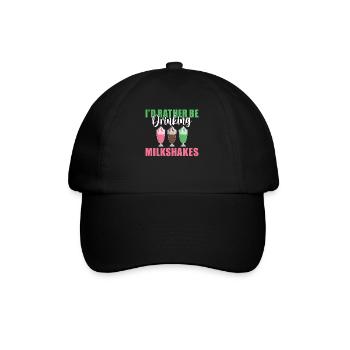 Ich liebe Milchshakes Milchshake Geschenk - Baseballkappe - Schwarz/Schwarz - Vorne