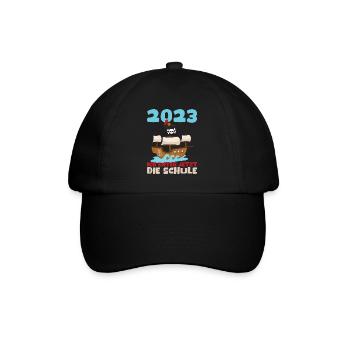 Schulkind 2023 Pirat Einschulung Erstklässler Kind - Baseballkappe - Schwarz/Schwarz - Vorne