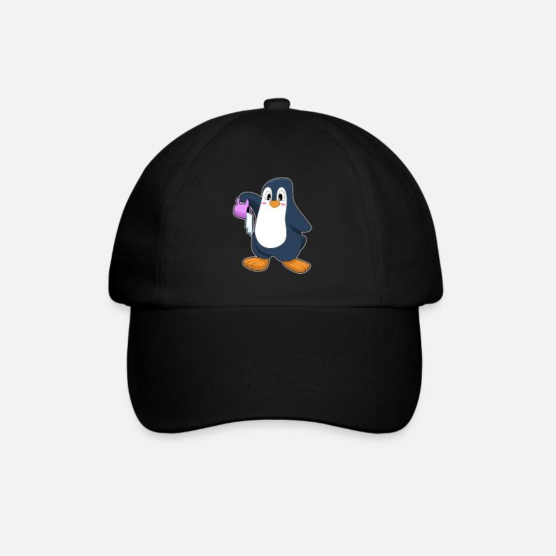 Pinguin Eiskaffee - Baseballkappe - Schwarz/Schwarz