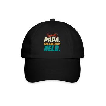 Ehemann Papa Grillmeister - Baseballkappe - Schwarz/Schwarz - Vorne