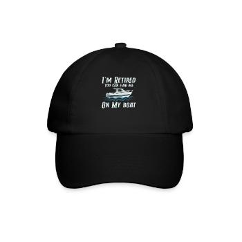 Boating Boat Captain Pontoon Sailor Cruising - Baseball Cap - black/black - Front