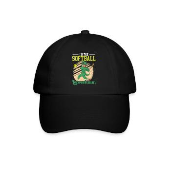 Ich bin der Softball-Kobold St. Patrick's Day - Baseballkappe - Schwarz/Schwarz - Vorne