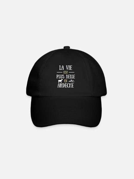 la vie plus belle Ardèche homme humour ardéchois - Casquette classique - noir/noir