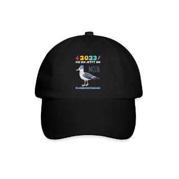 Kindergarten 2023 Möwe Nordsee Mädchen Jungen Kita - Baseballkappe - Schwarz/Schwarz - Vorne