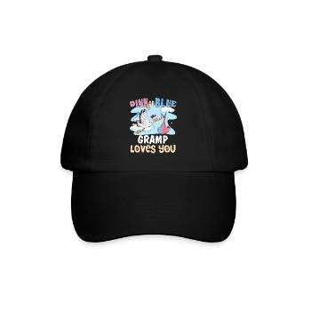 Pink or Blue Gramp Loves You Best Grandpa Ever - Baseball Cap - black/black - Front