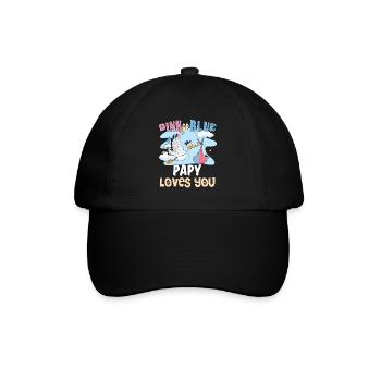 Pink or Blue Papy Loves You Best Dad Ever - Baseball Cap - black/black - Front