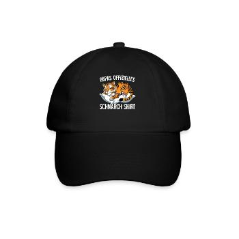 Papas Offizielles Schnarch Shirt Papa Schnarchen - Baseballkappe - Schwarz/Schwarz - Vorne