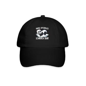 Papas Offizielles Schnarch Shirt Papa Schnarchen - Baseballkappe - Schwarz/Schwarz - Vorne