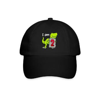 2 ans Jeune Dino 2ème anniversaire - Casquette classique - noir/noir - Devant