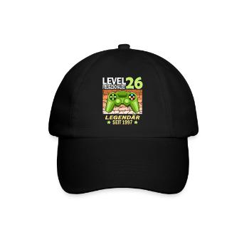 26. Geburtstag Gamer zocken Geburtstjahr 1997 - Baseballkappe - Schwarz/Schwarz - Vorne