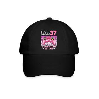 37. Geburtstag Gamer zocken Geburtstjahr 1986 - Baseballkappe - Schwarz/Schwarz - Vorne