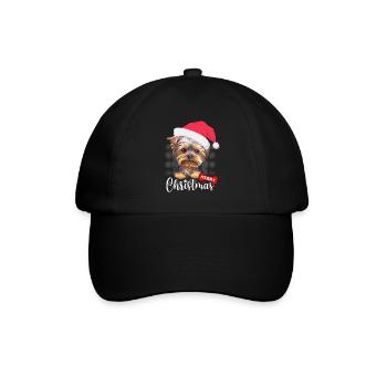 Noël avec Yorkshire Terrier Joyeux Noël - Casquette classique - noir/noir - Devant