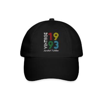 Vintage 1993 Vintage Birthday Retro Vintage - Baseball Cap - black/black - Front