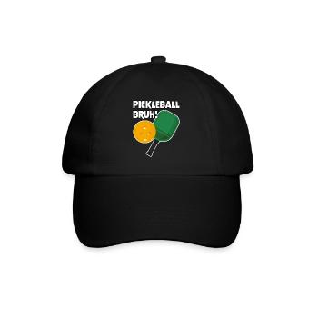 Gamer Gaming Meme Pickleball Bruh - Baseballkappe - Schwarz/Schwarz - Vorne