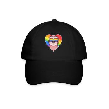 Animal gay paresseux Cœur arc-en-ciel - Casquette classique - noir/noir - Devant