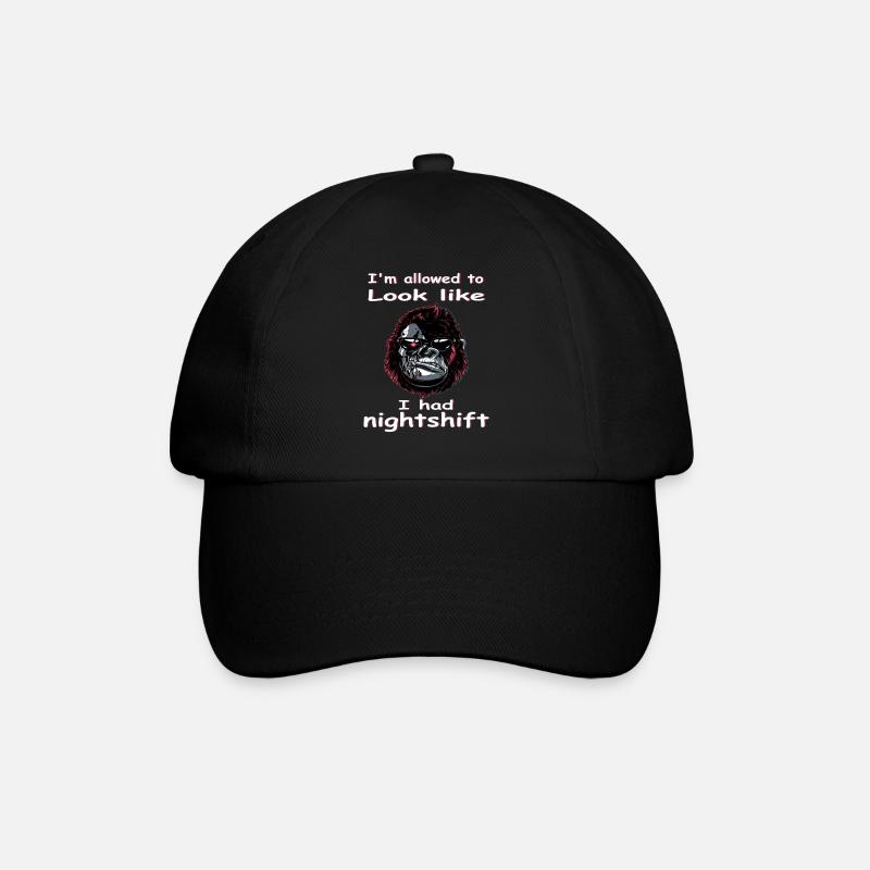 Night Shift Gorilla - Baseball Cap - black/black