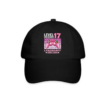 17. Geburtstag Gamer zocken Geburtstjahr 2006 - Baseballkappe - Schwarz/Schwarz - Vorne