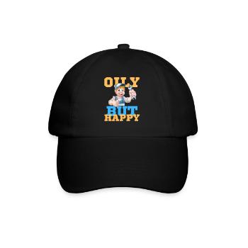 Oily but Happy Mechanic - Baseballkappe - Schwarz/Schwarz - Vorne