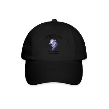 Einhorn liebt Wintersport - Baseballkappe - Schwarz/Schwarz - Vorne