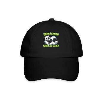 Energiesparen Haben Sie Gesagt Panda - Baseballkappe - Schwarz/Schwarz - Vorne